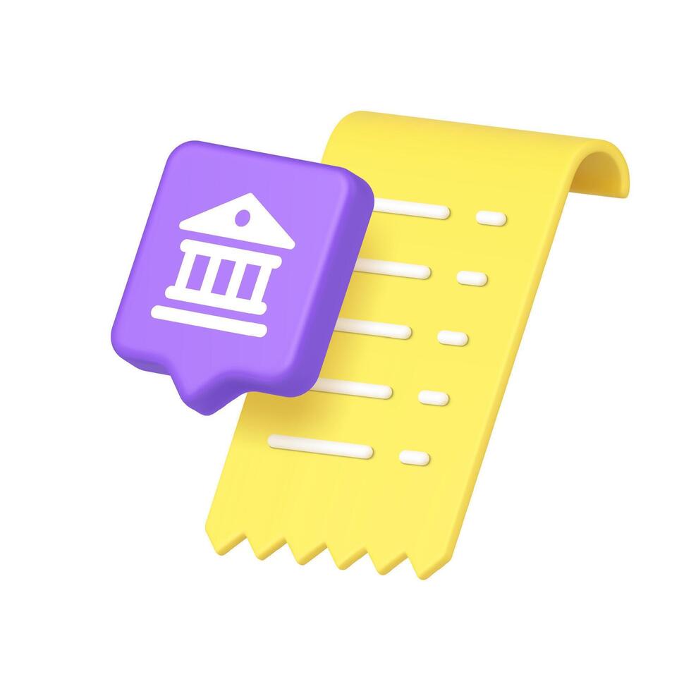 Document with bank icon illustration vector