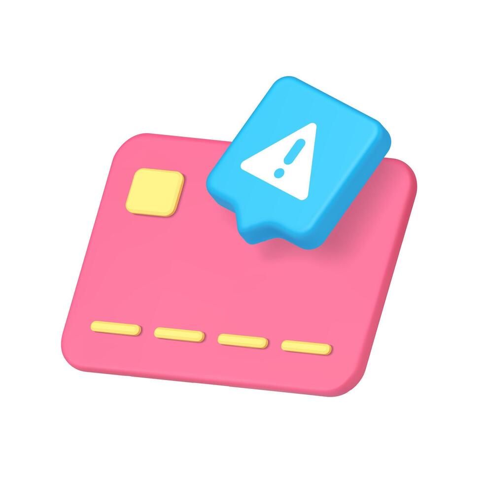 Credit card with alert symbol vector