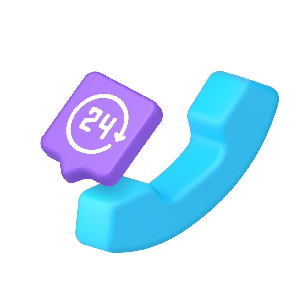 24/7 customer service phone icon vector