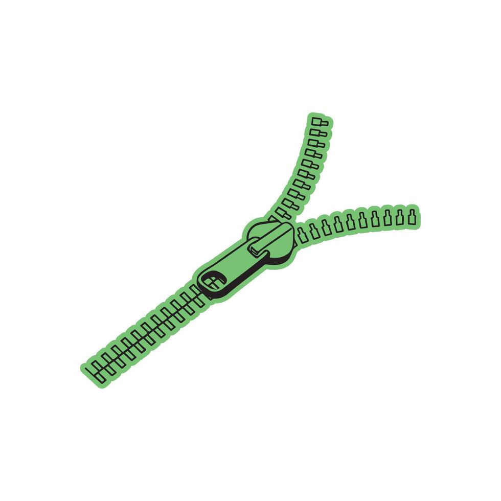 Illustration of an opened isometric zipper vector