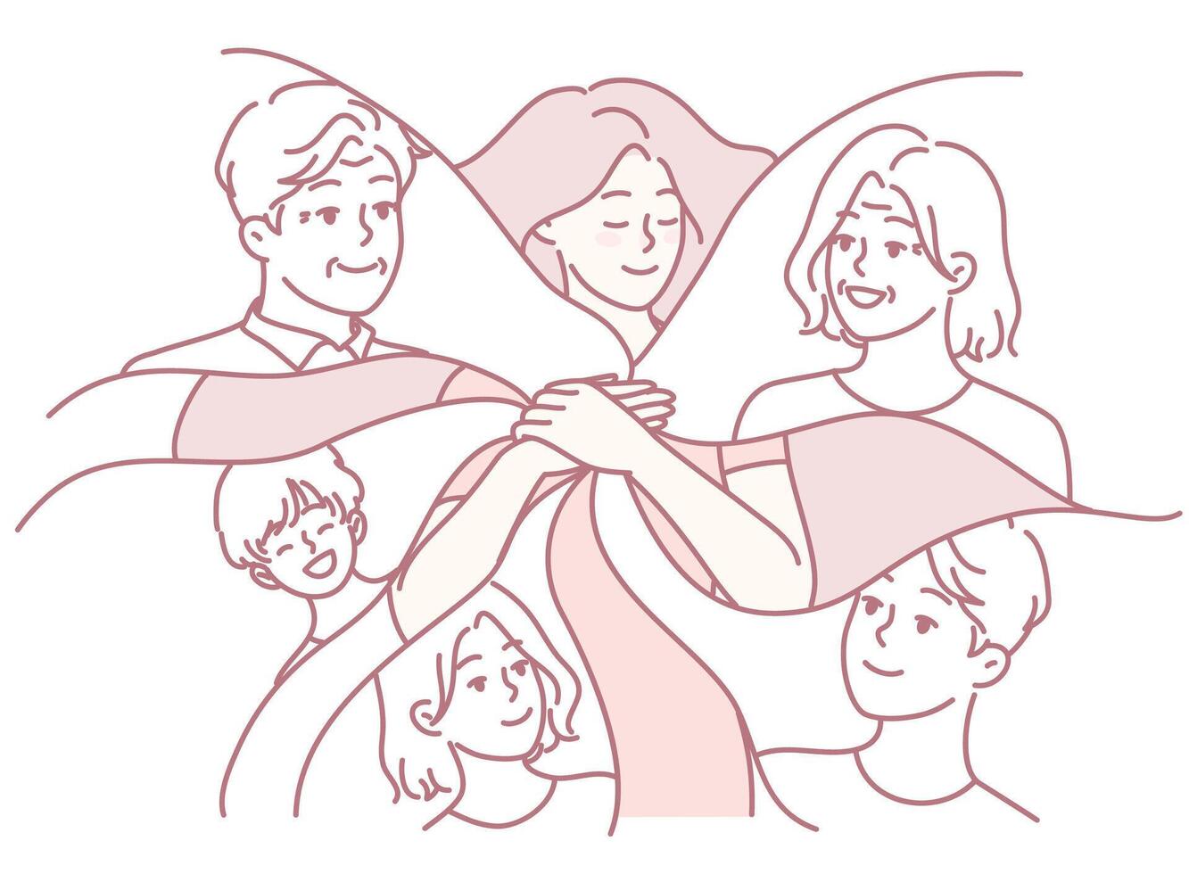 Togetherness in Community Support A Significant Symbol of Connection, Compassion, and Care vector
