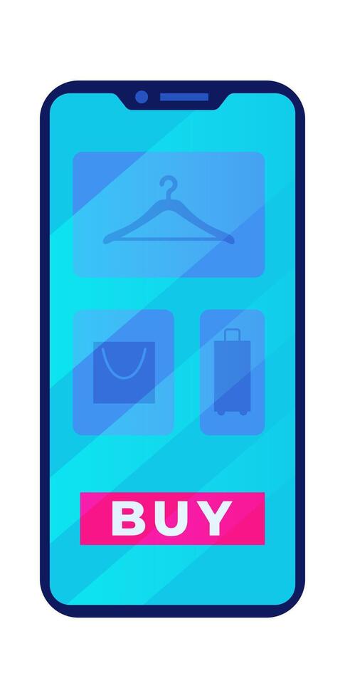 Phone flat icon Online shopping vector