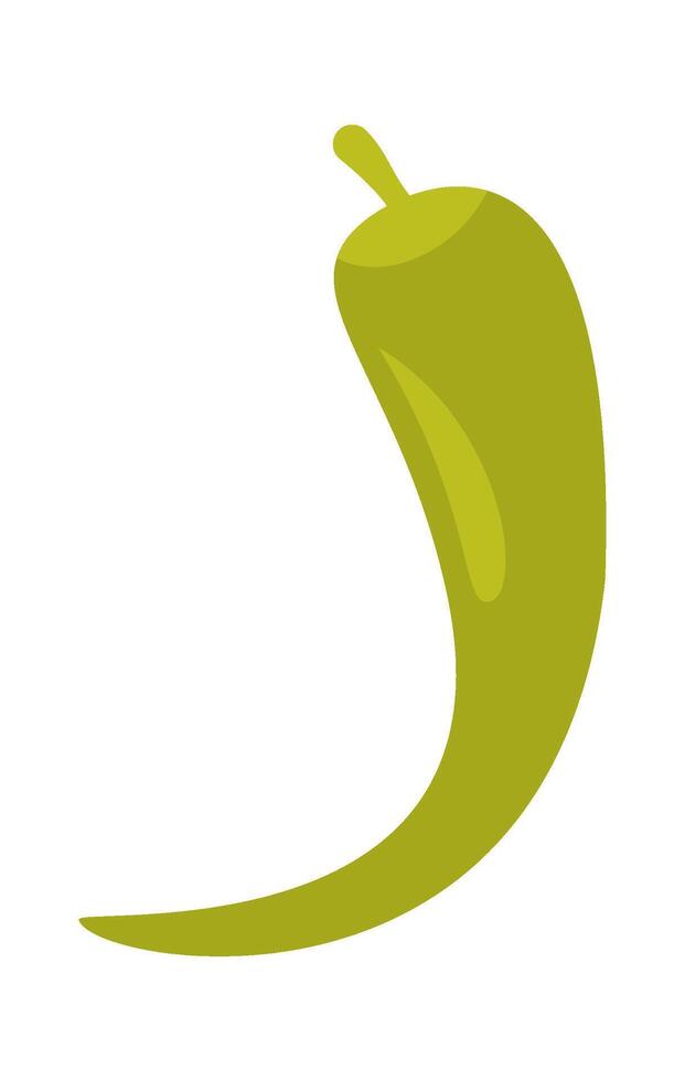 Green hot chilli pepper flat icon Canned vegetable vector