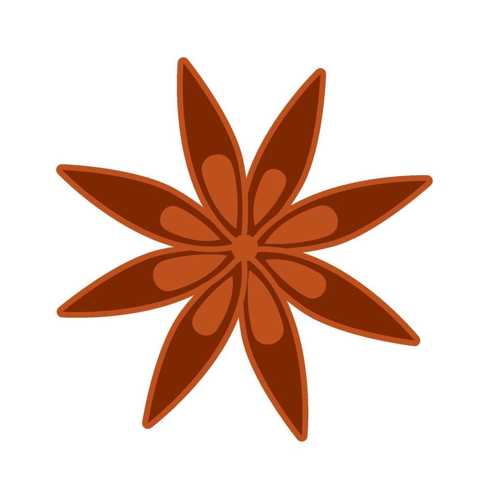 Star anise spice for mulled wine flat icon Ingredients vector