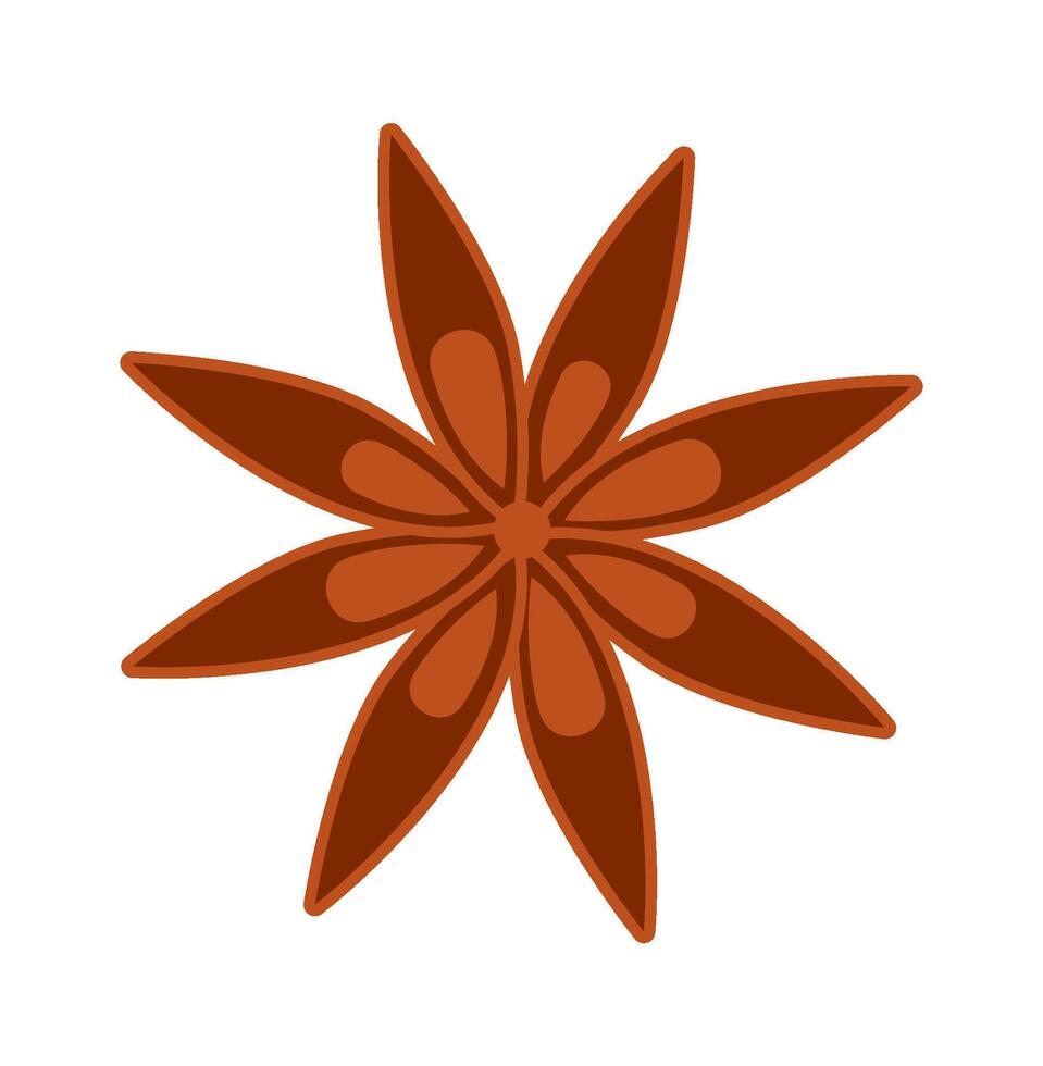 Star anise spice for mulled wine flat icon Ingredients Illustration vector