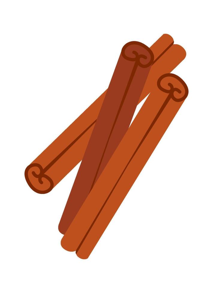 Cinnamon sticks flat icon Ingredients for mulled wine vector