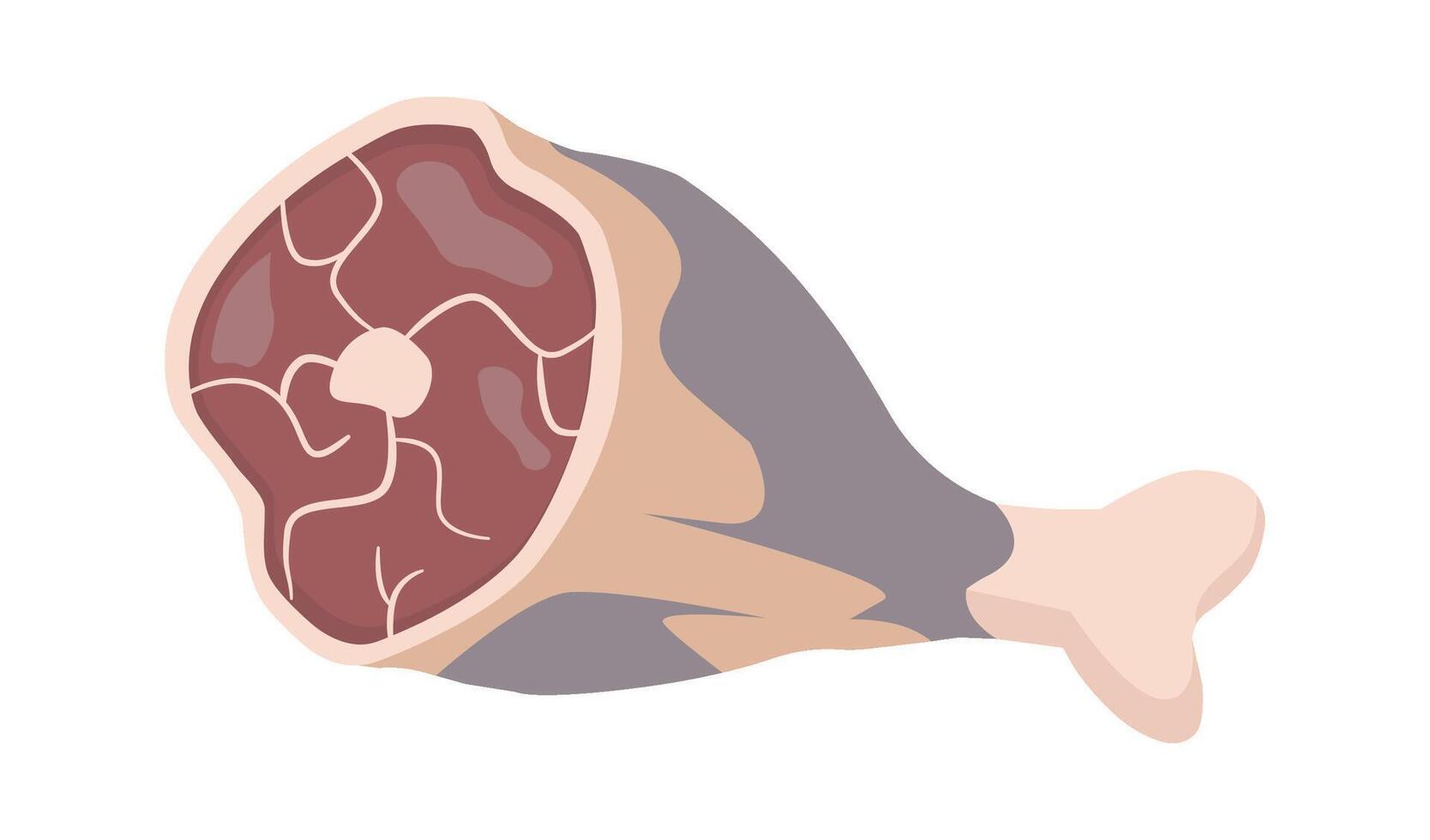 Unhealthy meat flat icon Rotten food Organic waste vector