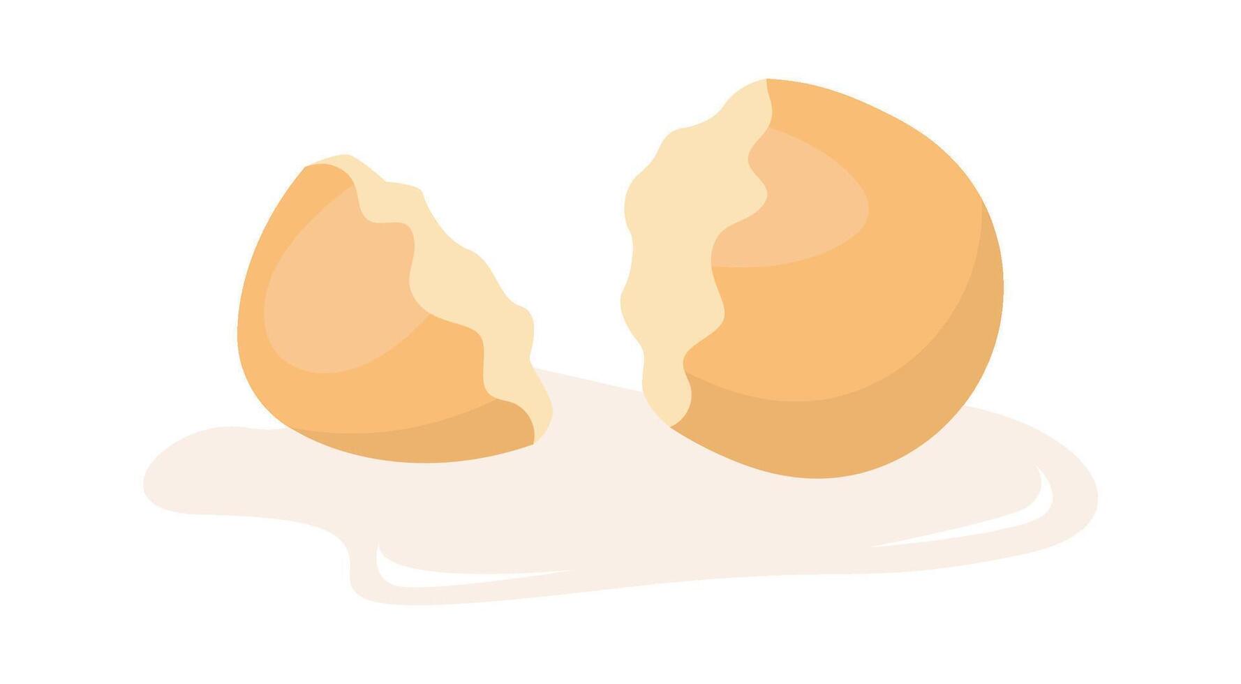 Eggshell flat icon Organic food waste Rotten meal vector