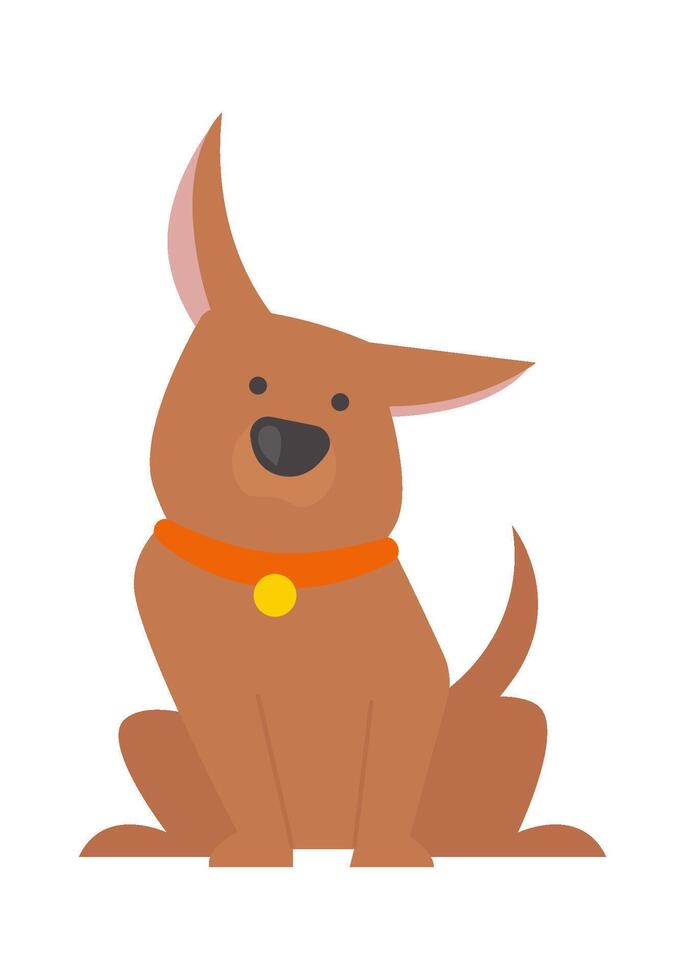 Cute small dog flat icon Funny pet Ready for washing vector
