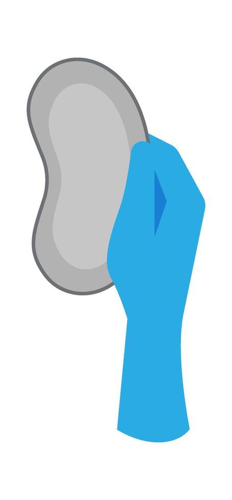 Doctor hand hold surgical bowl flat icon vector