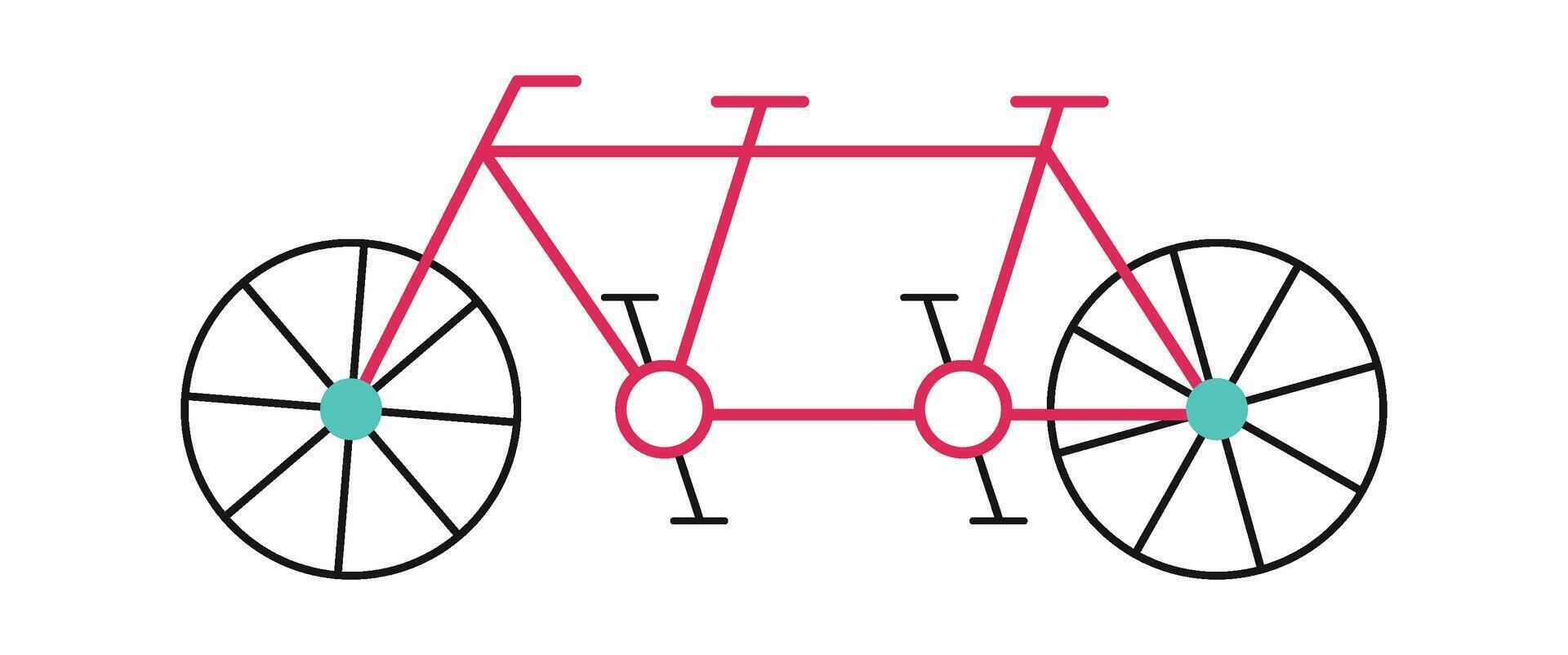 Tandem Bicycle for animals flat icon Transportation vector