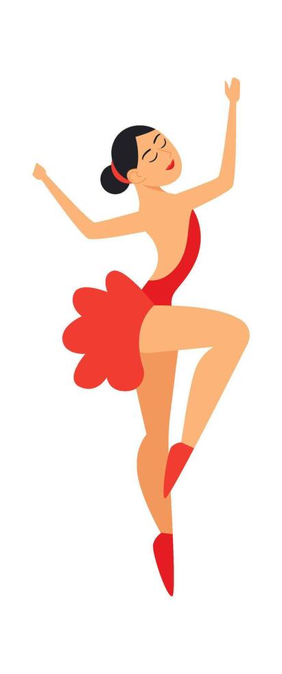 Flexible acrobat girl flat icon Funny circus character vector