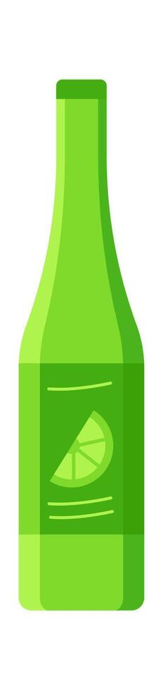 Bottle of lime water flat icon Vending products Shopping vector