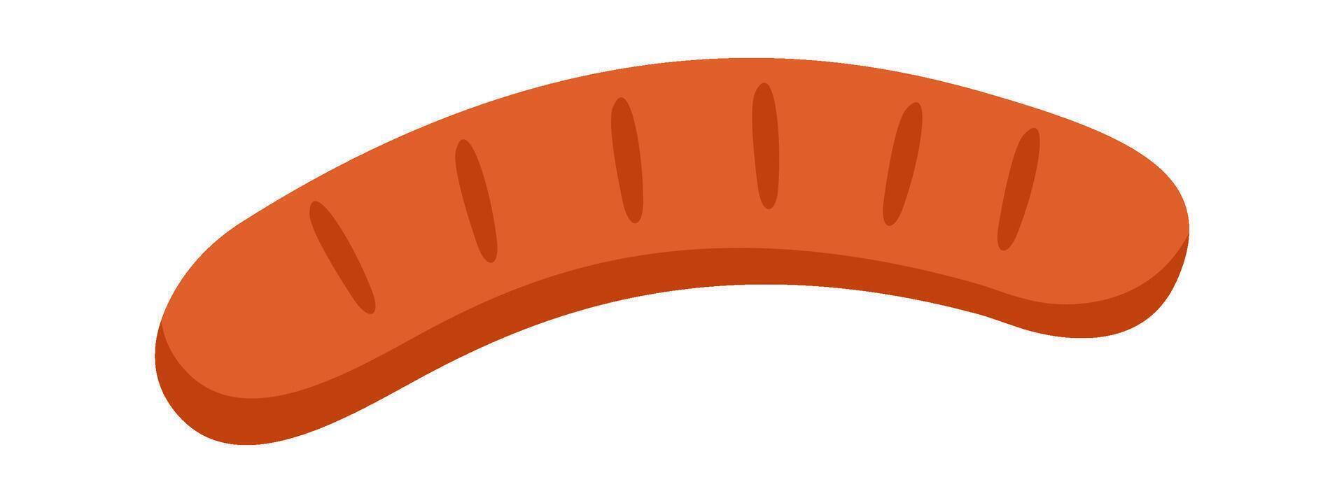 Fast food flat icon Fried sausages Tasty snack vector