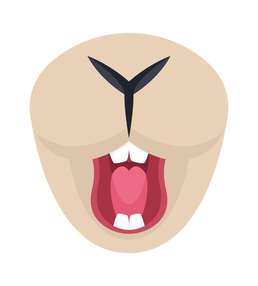 Rabbit mouth flat icon Wild animal teeth vector