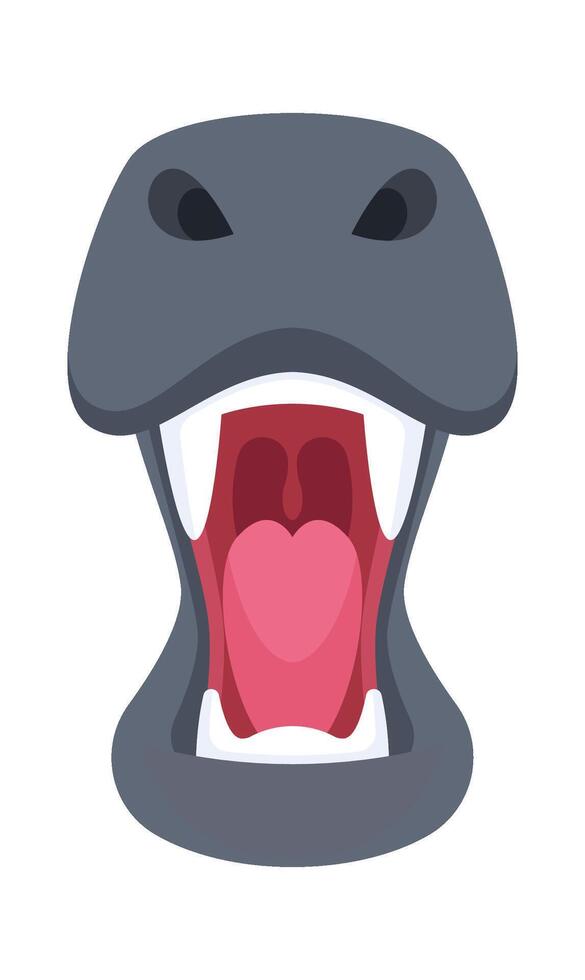 Wild animal teeth flat icon Hippo animal mouth vector