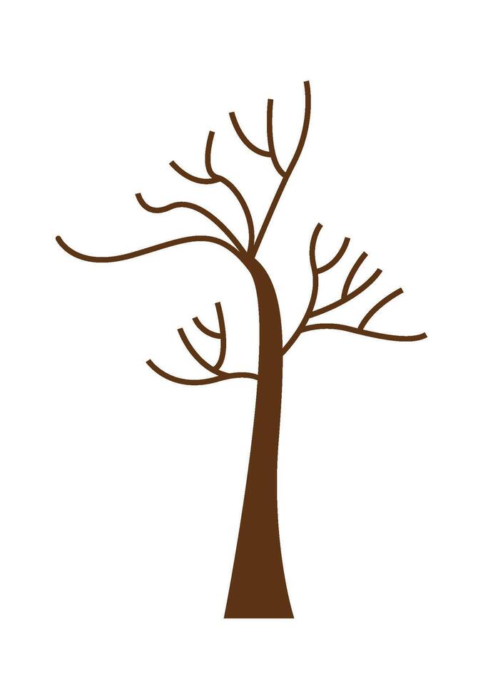 Bare tree flat icon Typical winter weather Landscape Illustration vector