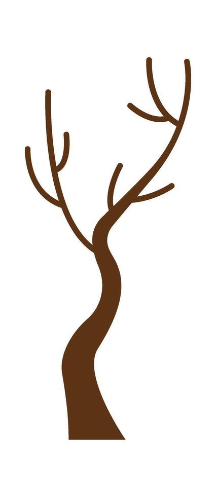 Bare tree flat Typical winter weather Landscape Illustration vector