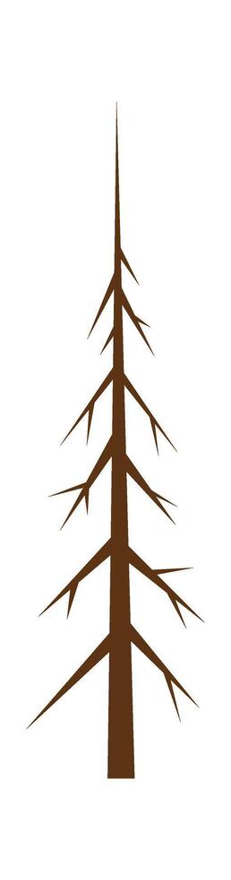 Bare ceder tree flat icon Typical winter weather Landscape vector