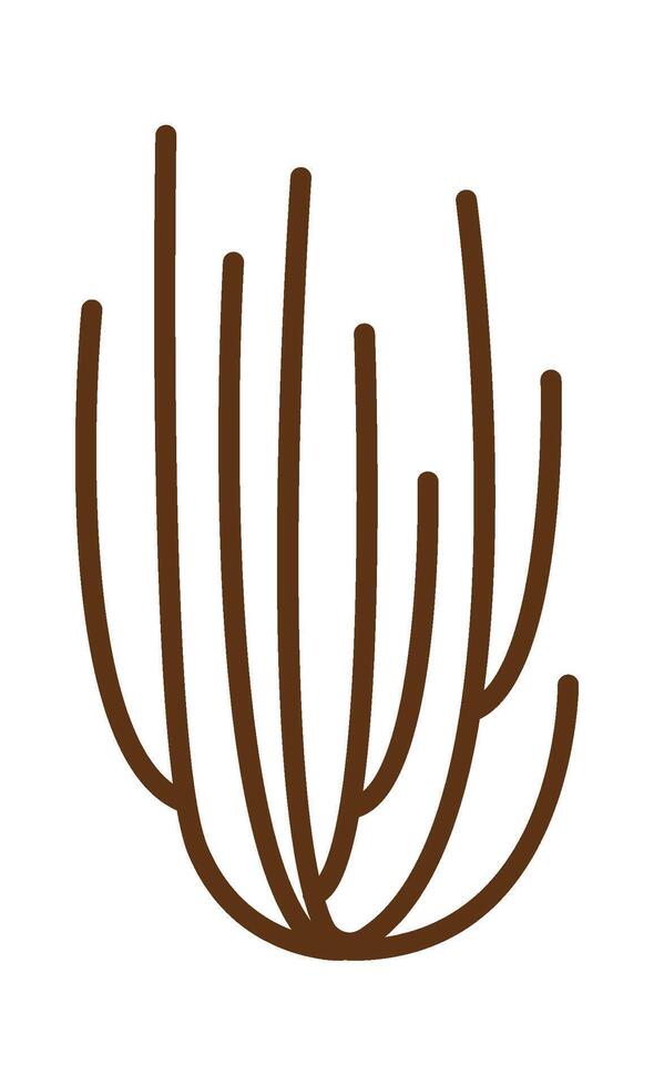 Bush with bare branches flat icon Typical winter weather Landscape Illustration vector