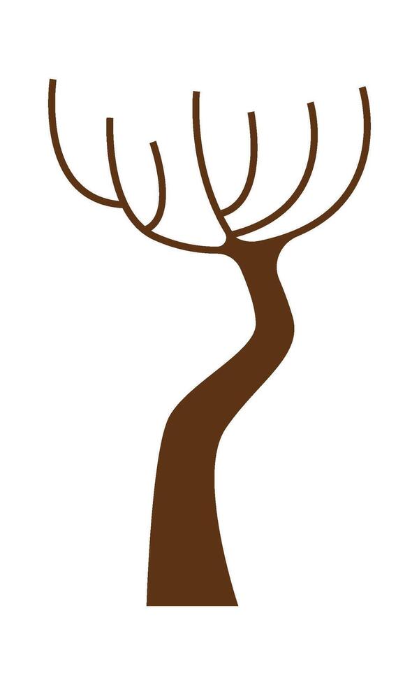 Bare tree flat icon Typical winter weather Landscape Icon vector