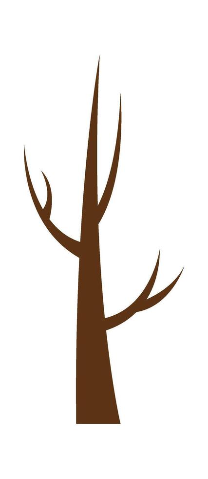 Bare tree flat icon Typical winter weather Landscape Drawn Icon vector