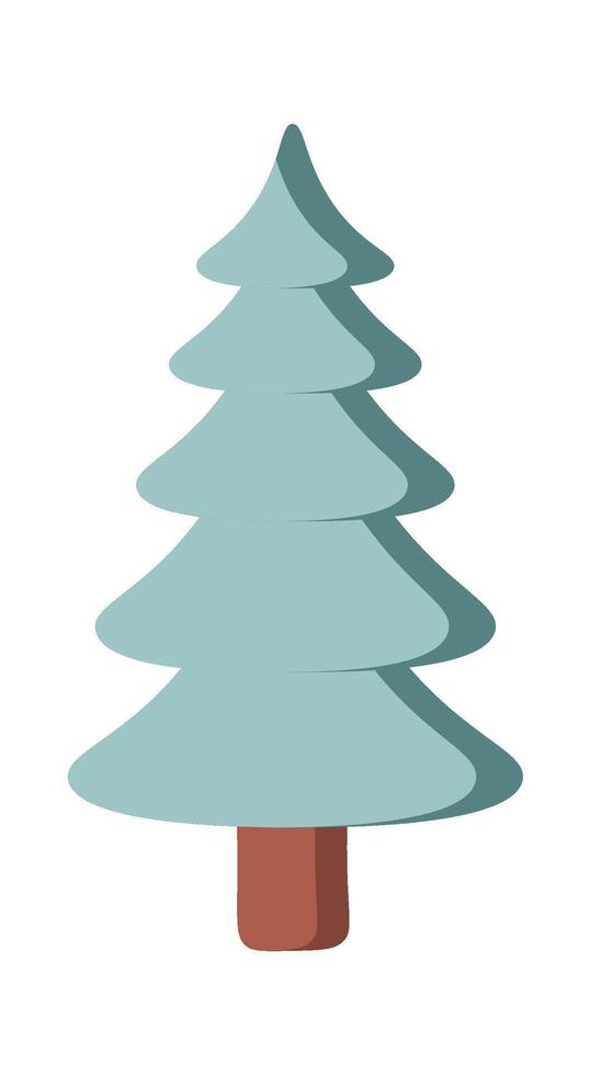 White Christmas tree flat icon Coniferous forest vector