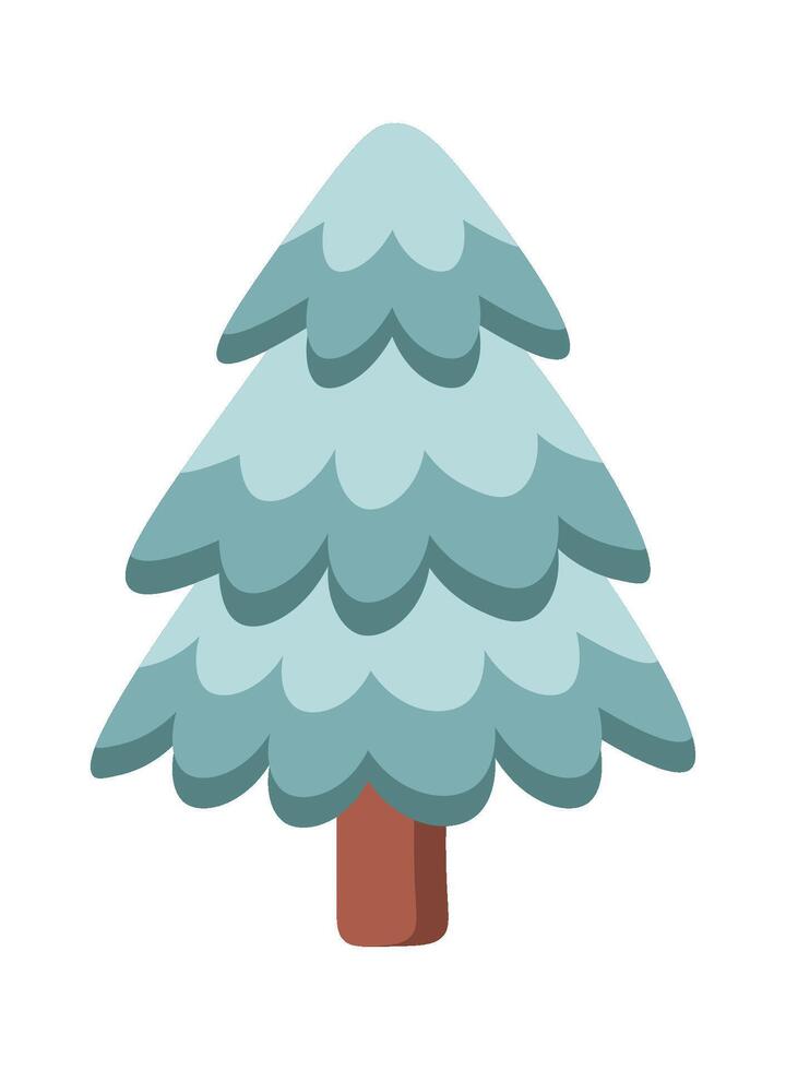 Coniferous forest flat icon Christmas tree Winter outdoor decor vector