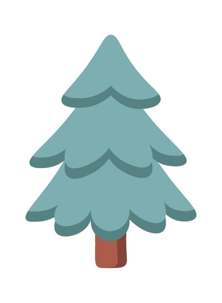 Winter outdoor decor Christmas tree flat icon Coniferous forest vector