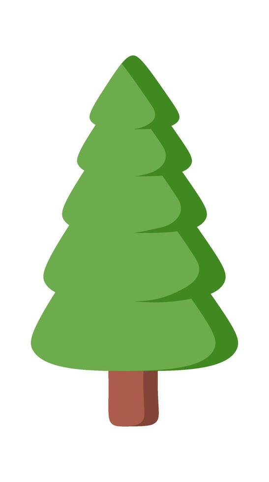 Christmas evergreen tree flat icon Outdoor decor vector