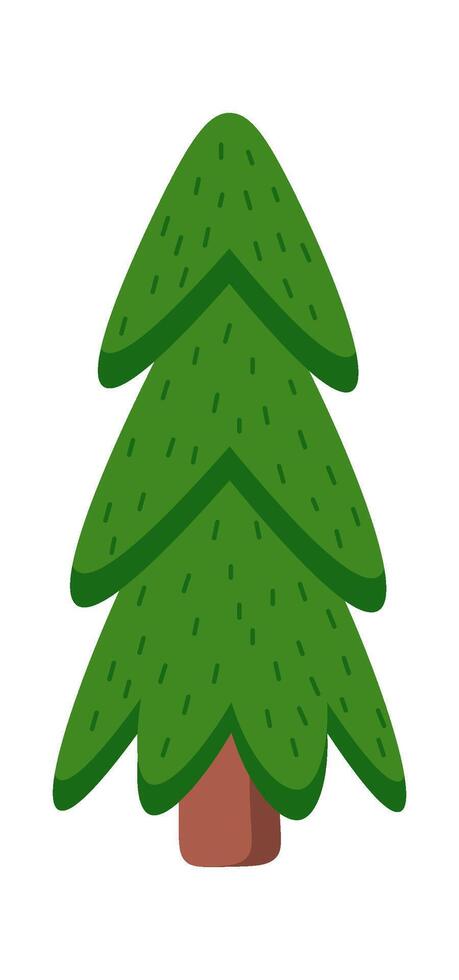 Coniferous tree flat icon Christmas holiday decor vector