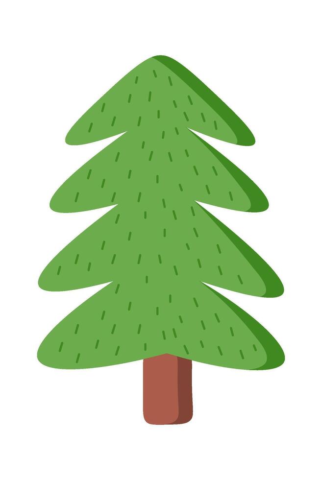 Ceder Christmas tree flat icon Coniferous forest vector