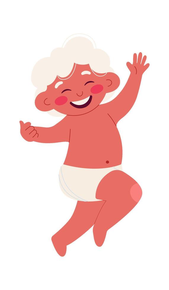 Happy baby flat icon Cute cupid vector