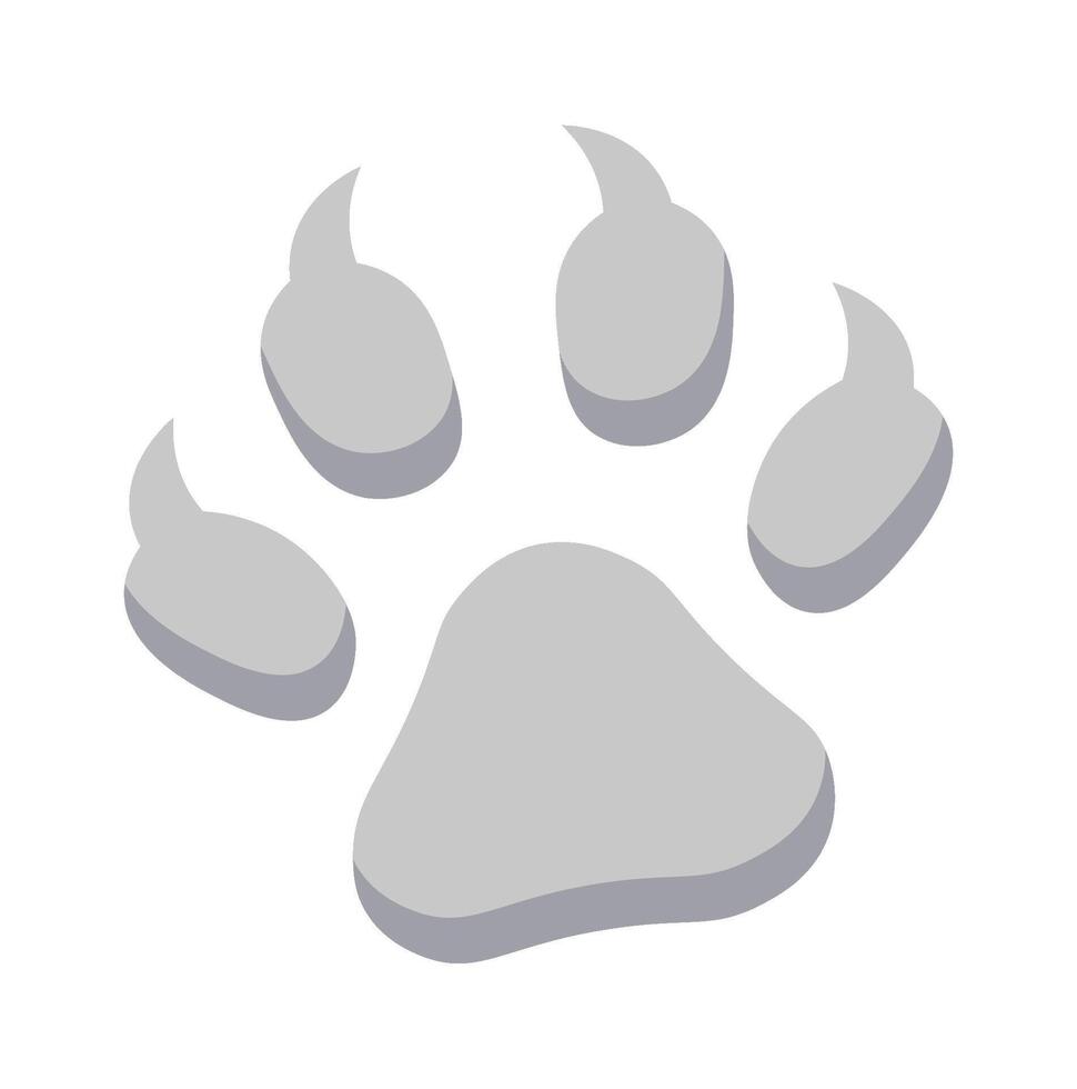 Wild animal footprint flat icon Lion steps vector