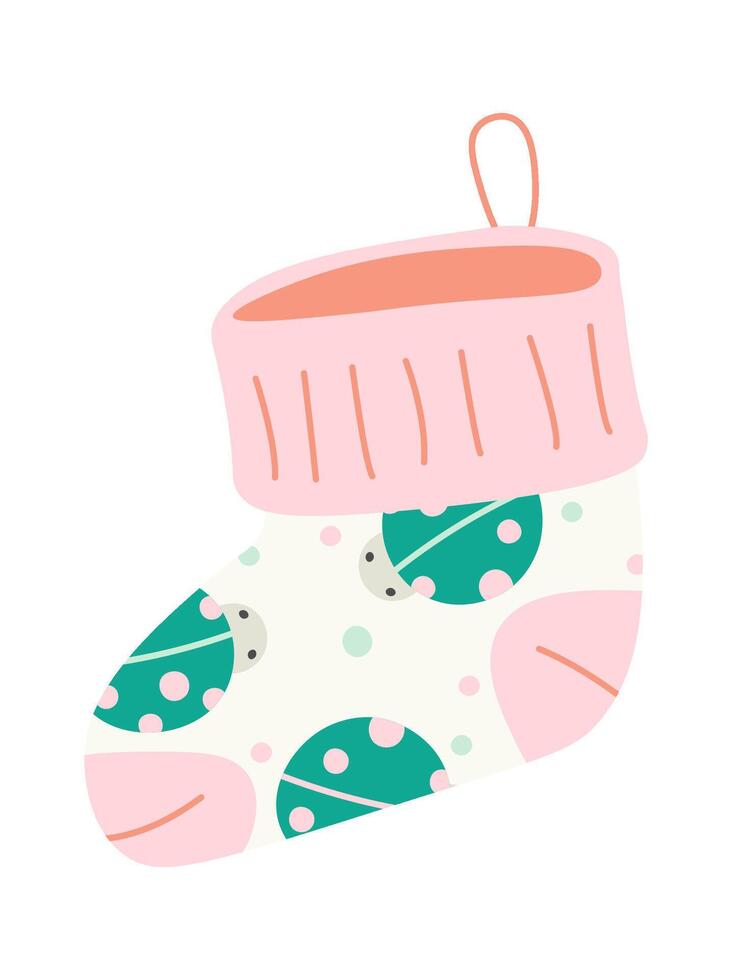 Warm baby socks flat icon Care for child vector
