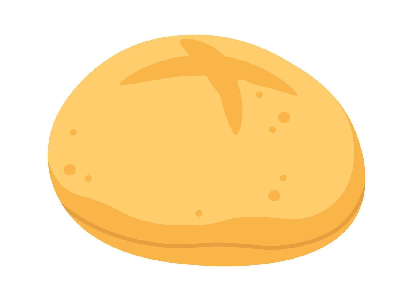 Fragrant round bread flat icon Bakery vector