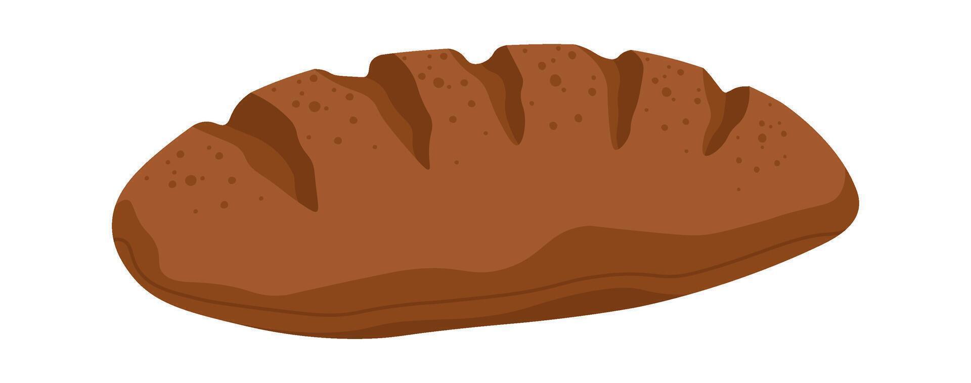 Fragrant black bread flat icon Bakery Illustration vector