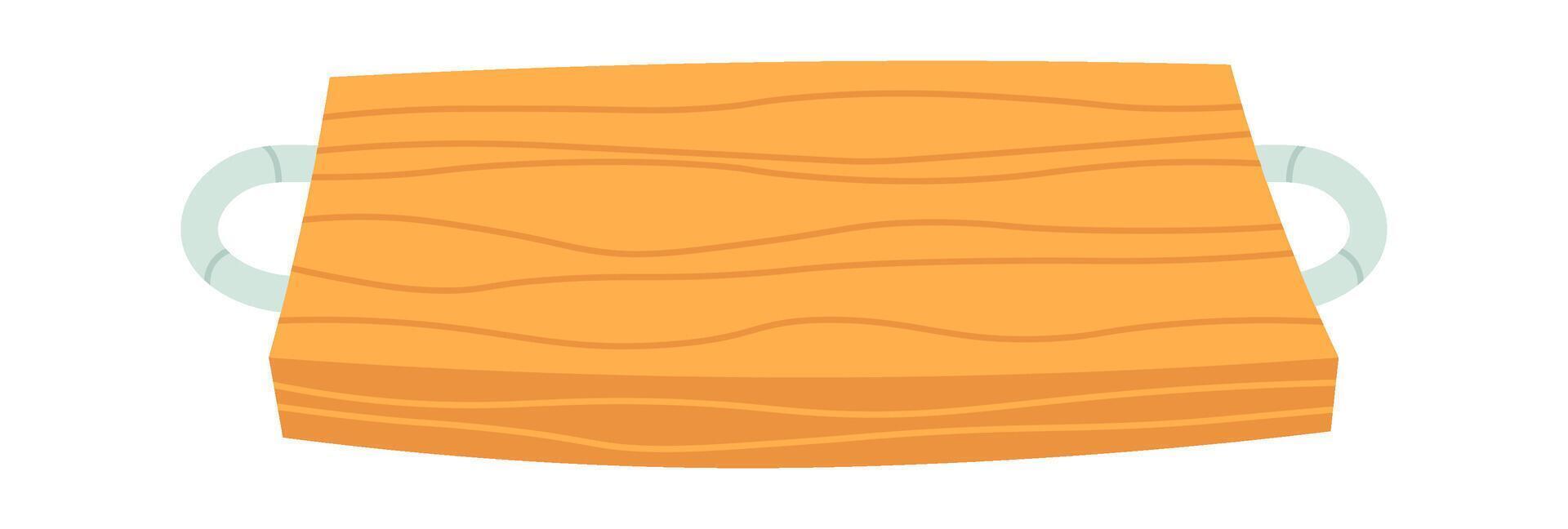 Wooden cutting board flat icon Kitchen utensil vector