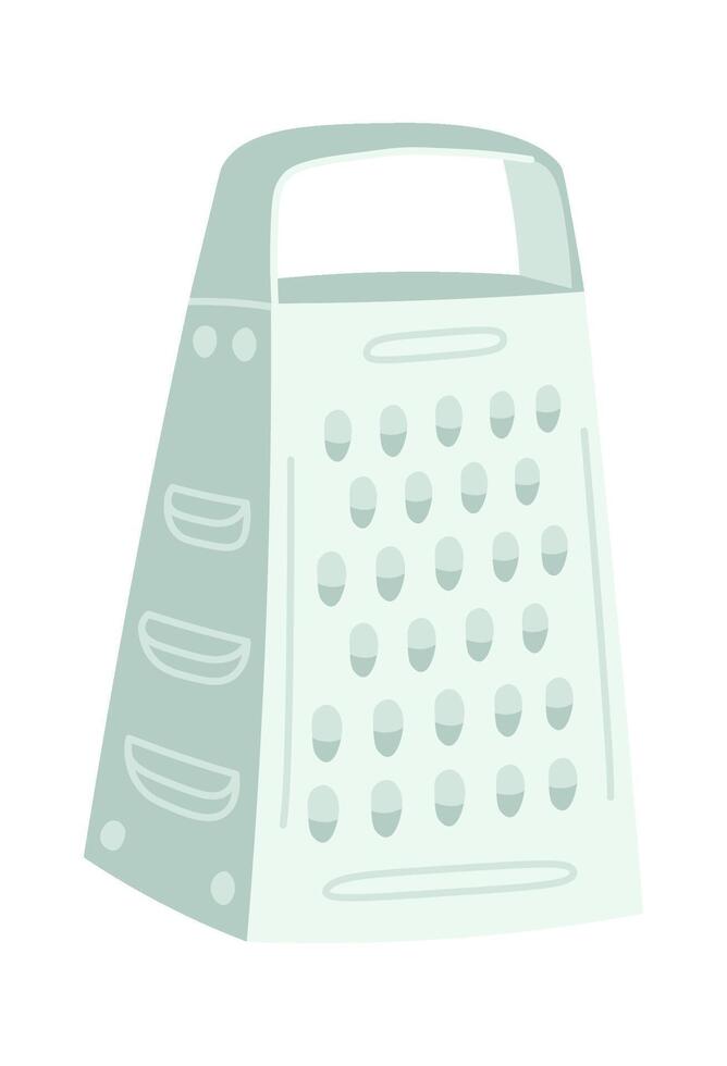 Steel grater flat icon Kitchen utensil Dishware for cooking vector