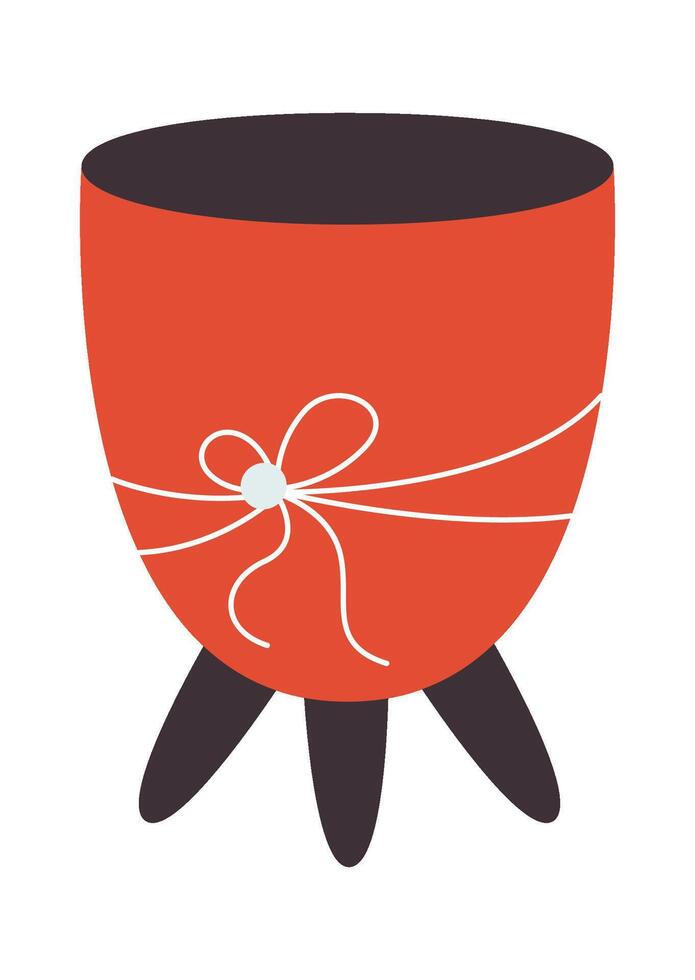 Pot for cactus flat icon Home decor vector