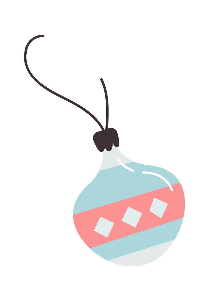 Winter decor element flat icon Christmas tree toy vector