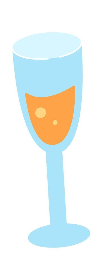 Alcohol drink flat icon Champagne in glass Christmas celebration vector