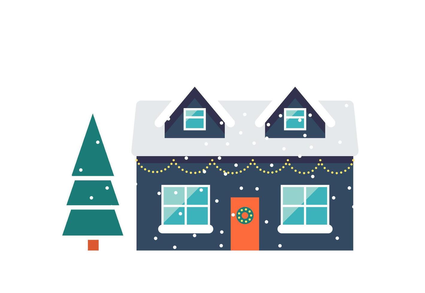 Large country house flat icon Private property Illustration vector