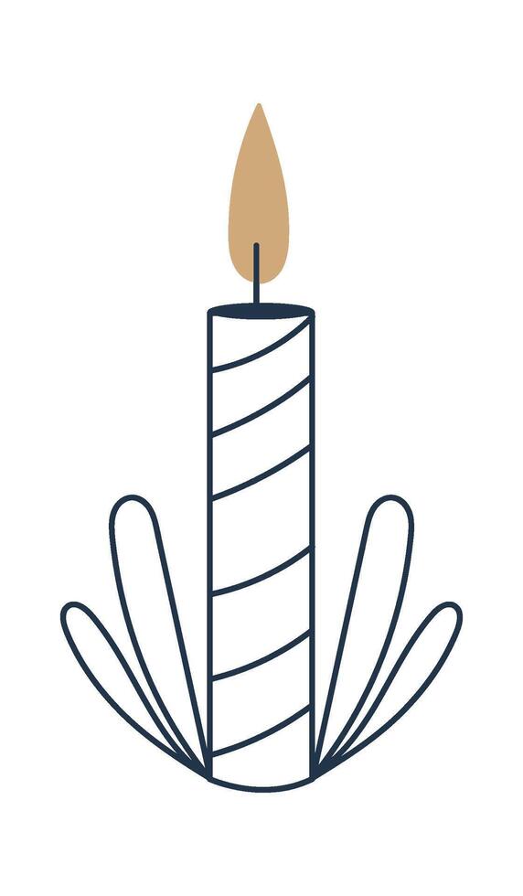 Christmas candle flat icon Tag and label Illustration vector
