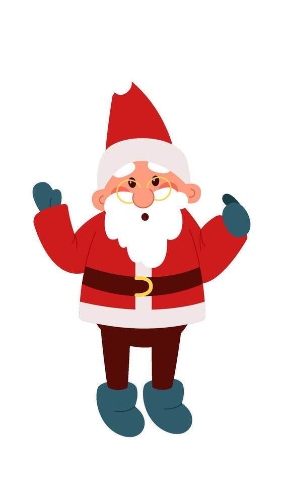 Funny Santa Claus flat icon Winter holiday Celebration vector