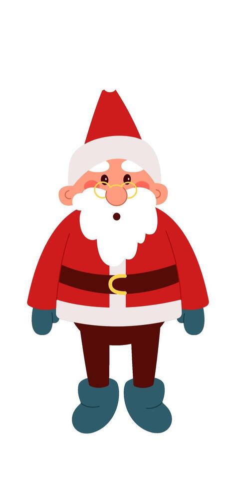 Shocked funny Santa Claus flat icon Winter holiday vector