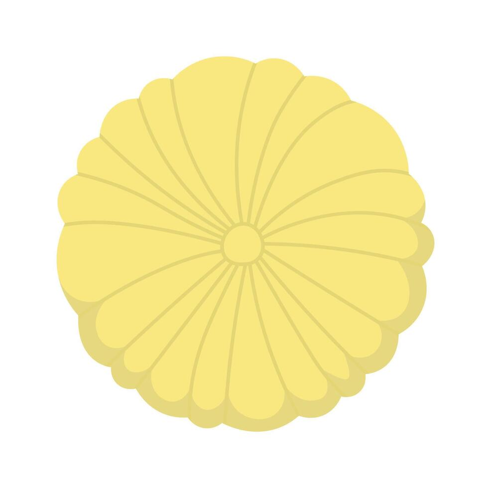 Round shaped yellow pillow flat icon decorative element vector