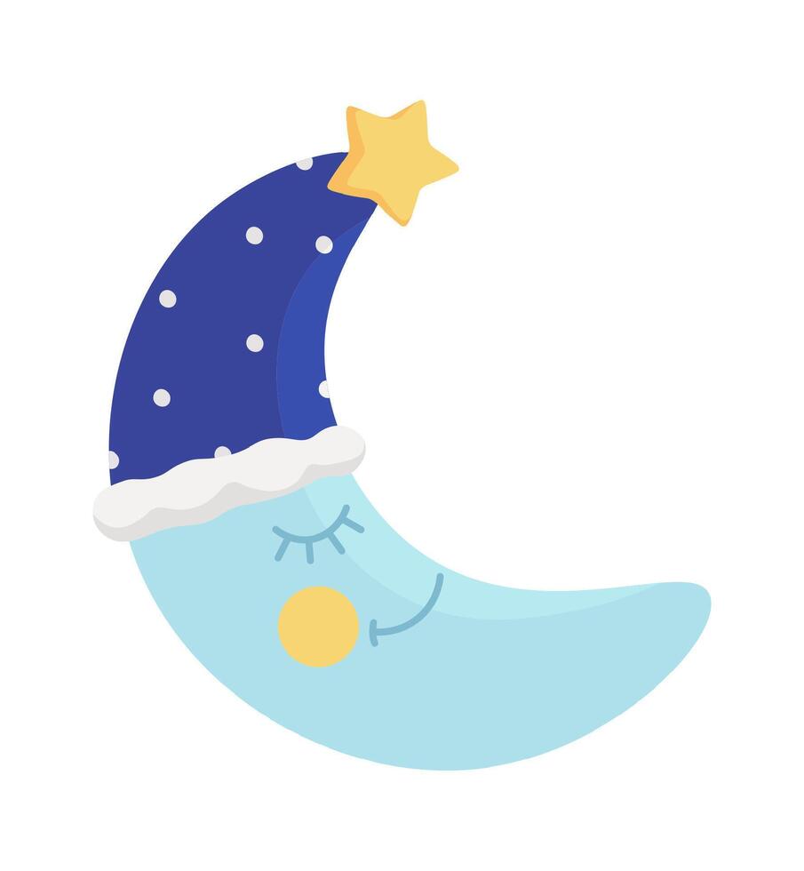Moon shaped trendy decorative pillow flat icon vector