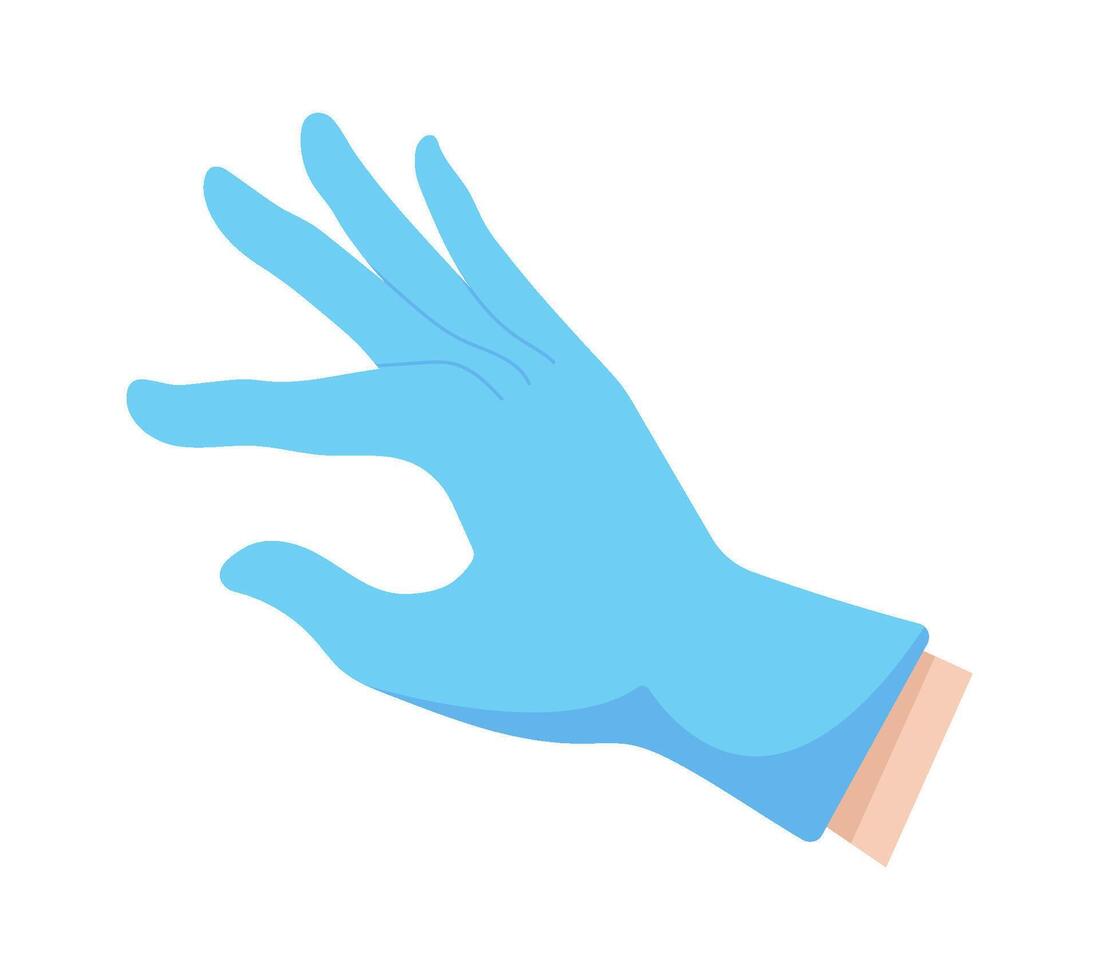 Doctor hand on protective glove flat icon Healthcare Drawn Icon vector