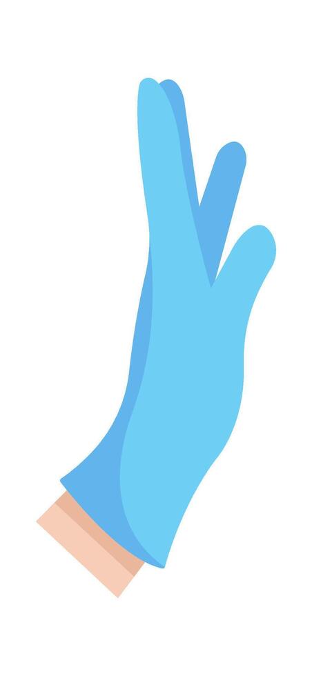 Illustration Doctor hand on protective glove flat Healthcare procedures vector